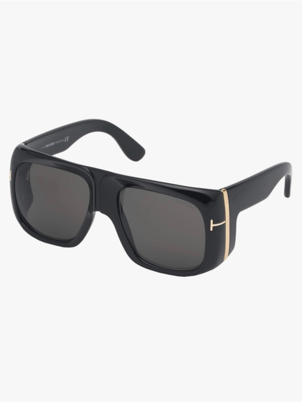 Tom Ford Black Sunglasses with Gold Temple Trim